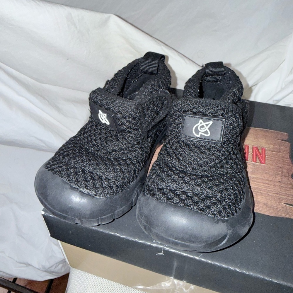 Kids Black Slip-On Shoes